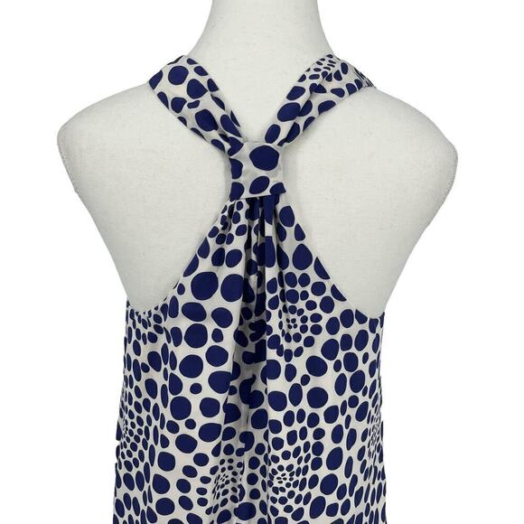 Alice + Olivia Silk Mini Dress Polka Dot Blue White Racerback Small - Picture 4 of 9